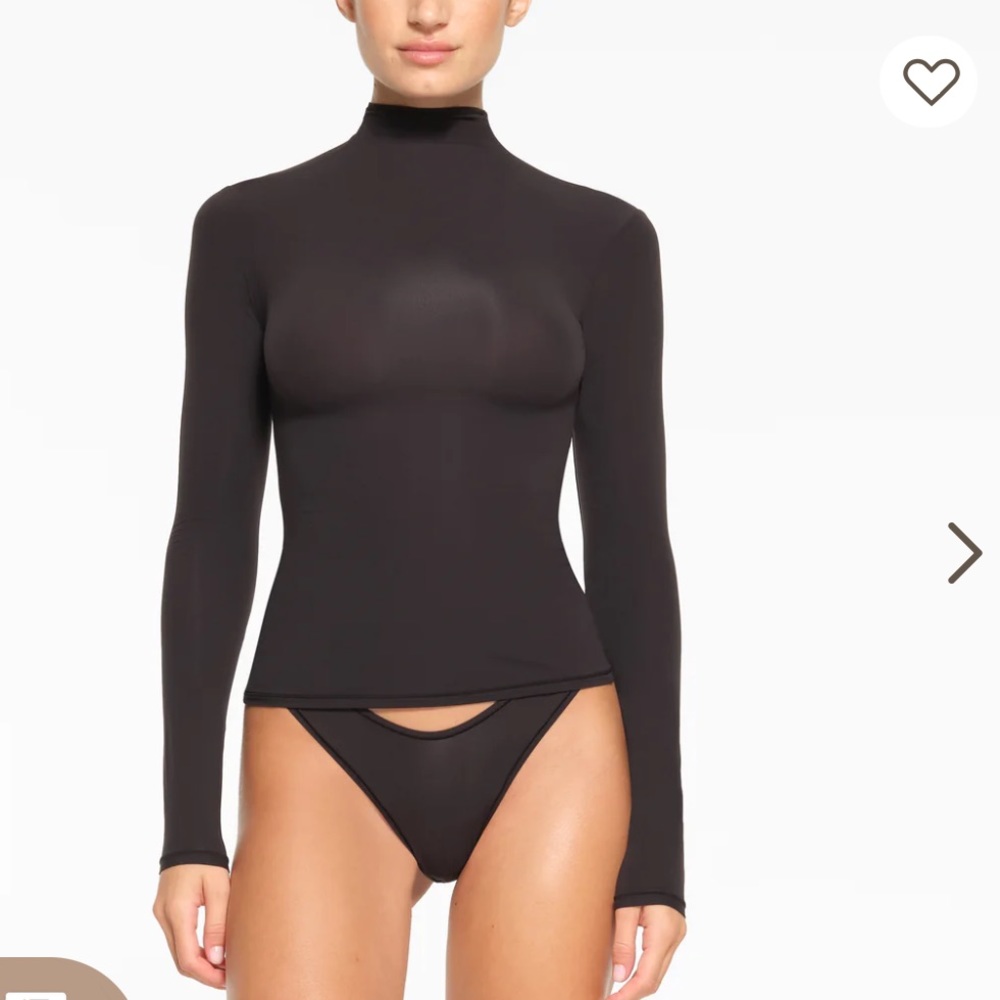 SKIMS FITS EVERYBODY TURTLENECK TOP IN ONYX XS S M L